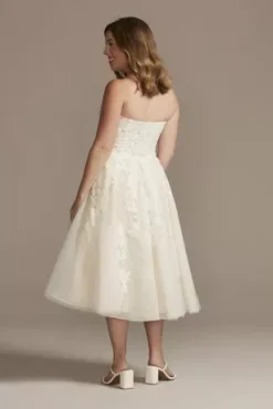 Sheer Lace And Tulle Tea-Length Wedding Dress -Floral Applique Dresses Shop MIDWG3861 IVYCHAMP DBSTU PROD9 100