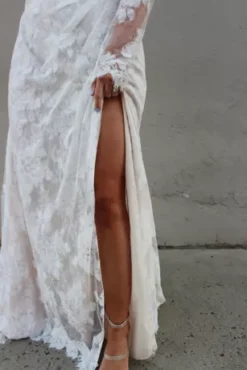 Large Floral Lace Long Sleeve Wedding Dress -Floral Applique Dresses Shop MS161225 3 PDP Crop JUN23 1920x2880