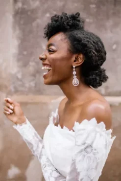 Large Floral Lace Long Sleeve Wedding Dress -Floral Applique Dresses Shop MS161225 5 PDP Crop JUN23 1920x2880