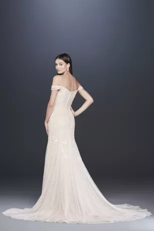 Swag Sleeve Layered Lace Wedding Dress 2 Swag Sleeve Layered Lace Wedding Dress - Image 2