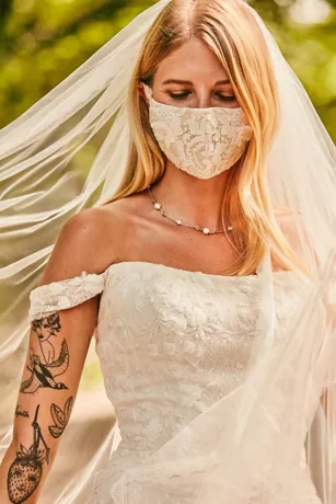 Swag Sleeve Layered Lace Wedding Dress 5 Swag Sleeve Layered Lace Wedding Dress - Image 5