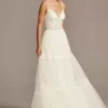 Corset Bodice Tiered Chiffon A-Line Wedding Dress