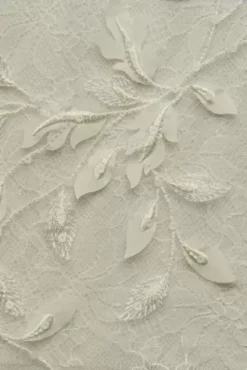 3D Leaves Applique Lace Wedding Dress -Floral Applique Dresses Shop MS251223 SOLIDIVORY MS SWATCH PROD2 001