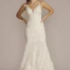 Beaded Lace Mermaid Wedding Gown With Ruffle Hem