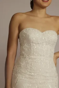 Detachable Sleeve Lace Mermaid Wedding Dress -Floral Applique Dresses Shop MS251259 IVYCSHMR MS PROD4 206