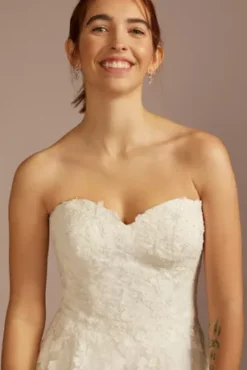 Layered Floral Applique A-Line Wedding Dress -Floral Applique Dresses Shop MS251272 IVORY MS PROD4 186