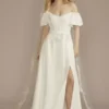 Recycled Crepe Off-the-Shoulder Wedding Dress