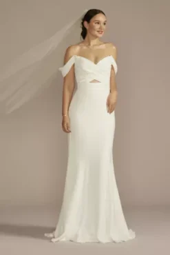 Recycled Crepe Swag Sleeve Wedding Dress