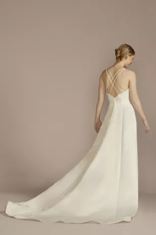 Recycled Satin Double Strap A-Line Wedding Dress 2 Recycled Satin Double Strap A-Line Wedding Dress - Image 2