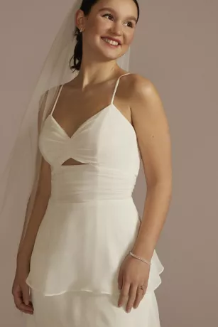 Recycled Chiffon Tiered Skirt Wedding Dress 3 Recycled Chiffon Tiered Skirt Wedding Dress - Image 3