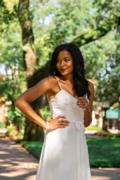 Scalloped V-Neck Corded Lace Bodice A-Line Dress -Floral Applique Dresses Shop SDWG0801 1 PDP Crop JUN23 1920x2880