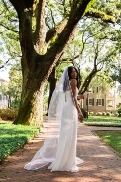 Scalloped V-Neck Corded Lace Bodice A-Line Dress -Floral Applique Dresses Shop SDWG0801 2 PDP Crop JUN23 1920x2880