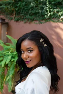 Flutter Sleeve Stretch Satin Dress With Ruffle Hem -Floral Applique Dresses Shop SDWG0825 3 PDP Crop JUN23 1920x2880