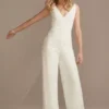 Scalloped Lace V-Neck Tank Wide-Leg Jumpsuit