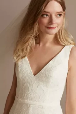 Scalloped Lace V-Neck Tank Wide-Leg Jumpsuit -Floral Applique Dresses Shop SDWG0931 IVORY DBSTU PROD1 097