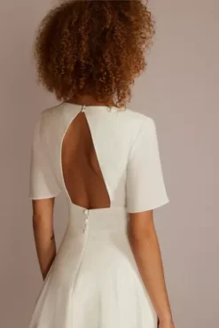 Chiffon Flutter Sleeve Midi-Length Dress -Floral Applique Dresses Shop SDWG1047 SOFTWHITE DBSTU PROD1 104