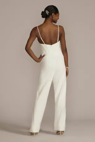 Lace Bodice Spaghetti Strap Wedding Jumpsuit 2 Lace Bodice Spaghetti Strap Wedding Jumpsuit - Image 2