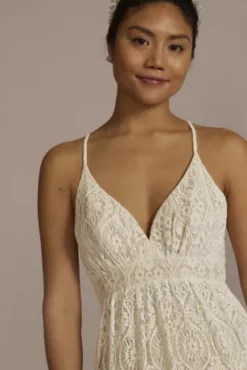 Allover Lace V-Neck Wedding Dress With Open Back 6 Allover Lace V-Neck Wedding Dress With Open Back -Floral Applique Dresses Shop SDWG1086 IVYCHAMP DBSTU PROD3 071