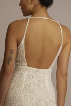 Allover Lace V-Neck Wedding Dress With Open Back 7 Allover Lace V-Neck Wedding Dress With Open Back -Floral Applique Dresses Shop SDWG1086 IVYCHAMP DBSTU PROD3 120