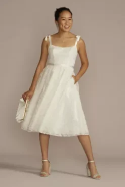 Floral Lace Midi Dress With Silk Tie Straps -Floral Applique Dresses Shop SDWG1094 SOFTWHITE DBSTU PROD7 V2 034