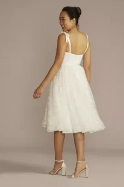 Floral Lace Midi Dress With Silk Tie Straps -Floral Applique Dresses Shop SDWG1094 SOFTWHITE DBSTU PROD7 V2 082