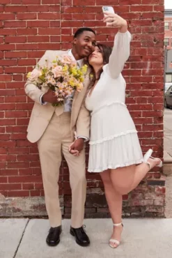 Ruffled Charmeuse V-Neck Long Sleeve Mini Dress -Floral Applique Dresses Shop SDWG1103 2 PDP Crop JAN19 1920x2880