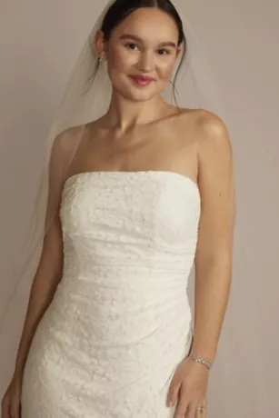 Allover Lace Strapless Sheath Wedding Dress 3 Allover Lace Strapless Sheath Wedding Dress - Image 3