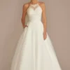 Embellished Halter Neck A-Line Wedding Dress