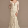 Beaded Scroll And Lace Mermaid Tall Wedding Dress