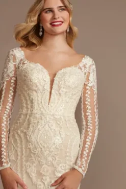 Beaded Scroll And Lace Mermaid Tall Wedding Dress -Floral Applique Dresses Shop SLCWG878 IVYCHAMP OLEG PROD7 065