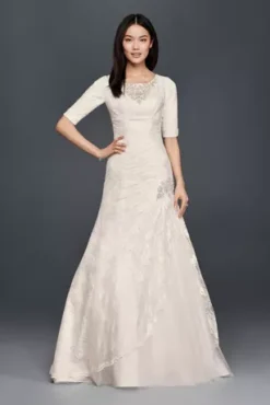 A-line Lace Wedding Dress With Side Split Detail