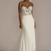 Lace Sheer Beaded Bodice Wedding Dress