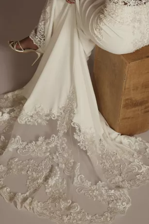 Lace Sheer Beaded Bodice Wedding Dress 4 Lace Sheer Beaded Bodice Wedding Dress - Image 4