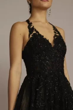 Floral Applique Open Back Bodysuit Wedding Dress -Floral Applique Dresses Shop SWG841 BLKSNST SIG PROD3 073