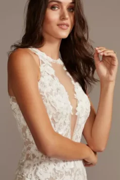 Illusion Sequin Floral Applique Wedding Dress 11 Illusion Sequin Floral Applique Wedding Dress -Floral Applique Dresses Shop SWG843 IVYBISQUE SIG PROD9 099