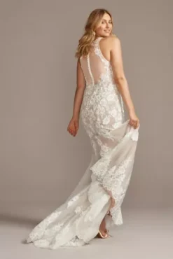 Illusion Sequin Floral Applique Wedding Dress 13 Illusion Sequin Floral Applique Wedding Dress -Floral Applique Dresses Shop SWG843 IVYBISQUE SIG PROD9 183