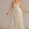 Lace Sheath Wedding Gown With Overskirt