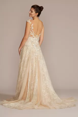 Illusion Embellished Drop Waist Wedding Gown 2 Illusion Embellished Drop Waist Wedding Gown - Image 2