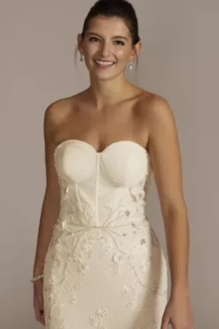 Sparkling Corset Bodice Mermaid Wedding Gown 6 Sparkling Corset Bodice Mermaid Wedding Gown -Floral Applique Dresses Shop SWG920 IVYSTONE SIG PROD1 048 1