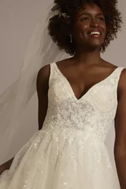 Floral Sequin Feathered Wedding Dress 15 Floral Sequin Feathered Wedding Dress -Floral Applique Dresses Shop SWG938 IVYSTONE SIG PROD4 179