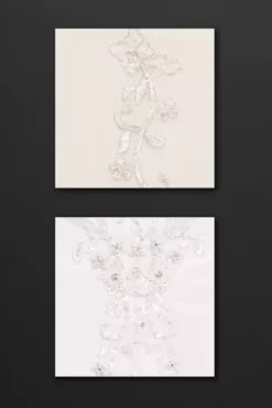 A Line Chiffon Split Front Overlay Wedding Dress -Floral Applique Dresses Shop V9010 CORE SWATCH PROD GRP