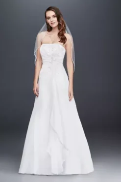 Chiffon A-line Wedding Dress With Side Draping