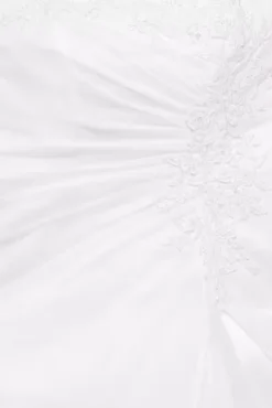 Chiffon A-line Wedding Dress With Side Draping -Floral Applique Dresses Shop V9409 WHITE CORE SWATCH PROD3 002