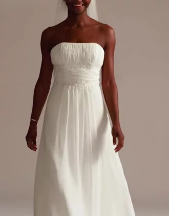 Chiffon A-line Wedding Dress With Beads 4 Chiffon A-line Wedding Dress With Beads - Image 4