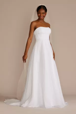 Chiffon A-line Wedding Dress With Beads 1 Chiffon A-line Wedding Dress With Beads