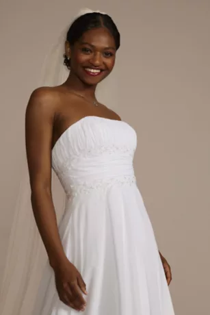 Chiffon A-line Wedding Dress With Beads 3 Chiffon A-line Wedding Dress With Beads - Image 3