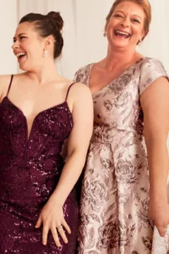 Floral Brocade High-Low A-Line Dress -Floral Applique Dresses Shop VCRS1482 PDP Crop FEB9 1920x2880