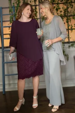 Short Lace Sheath Dress With Asymmetrical Capelet -Floral Applique Dresses Shop WBM2580 PDP Crop JULY12 1920x2880