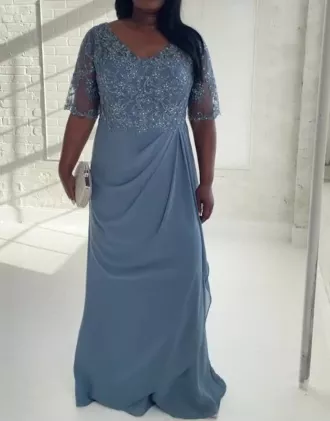 Chiffon And Lace Empire Waist Gown 4 Chiffon And Lace Empire Waist Gown - Image 4