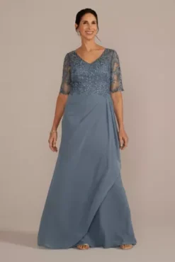 Chiffon And Lace Empire Waist Gown